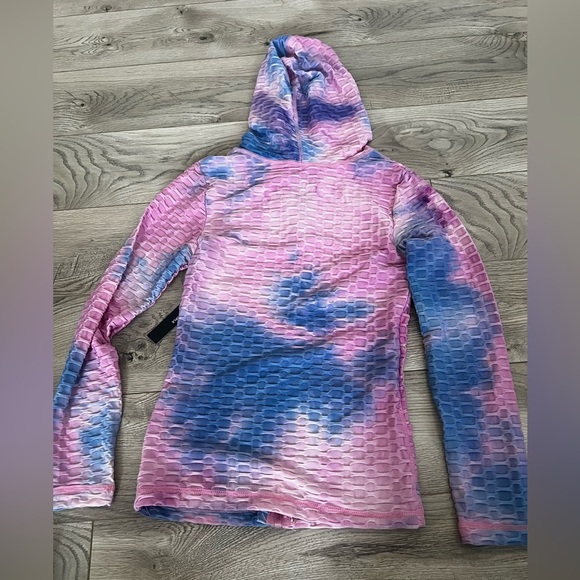 NWT new Mix Pink and Blue Tie-Dye Hoodie size S/M - Picture 7 of 7